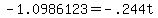 +-1.0986123+=+-.244t+