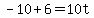+-10%2B6=10t+