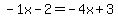 +-1x+-2+=+-4x+%2B3+