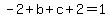 +-2%2Bb%2Bc%2B2=1