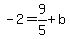 +-2=9%2F5%2Bb+