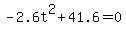 +-2.6t%5E2+%2B+41.6+=+0+