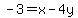 +-3=+x+-+4y++
