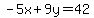 +-5x+%2B+9y+=+42+