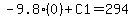 +-9.8%280%29%2BC1=294