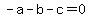 +-a+-+b+-+c+=+0+