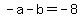 +-a-+b+=+-8+