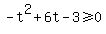 +-t%5E2%2B6t-3+%3E=0