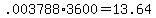 +.003788%2A3600+=+13.64+