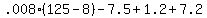 +.008%2A%28+125+-+8+%29+-+7.5+%2B+1.2+%2B+7.2+