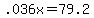 +.036x+=+79.2+