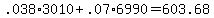 +.038%2A3010+%2B+.07%2A6990+=+603.68+