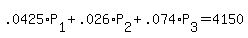 +.0425%2AP%5B1%5D+%2B+.026%2AP%5B2%5D+%2B+.074%2AP%5B3%5D+=+4150+