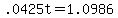 +.0425t+=+1.0986+