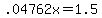 +.04762x+=+1.5+