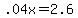+.04x+=+2.6+