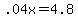 +.04x+=+4.8+