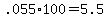 +.055%2A100+=+5.5+