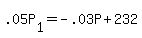 +.05P%5B1%5D+=+-.03P+%2B+232+
