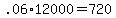 +.06%2A12000+=+720+