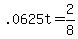 +.0625t+=+2%2F8+