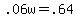 +.06w+=+.64+