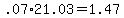 +.07%2A21.03+=+1.47+