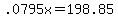 +.0795x+=+198.85+