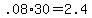 +.08%2A30+=+2.4+