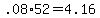 +.08%2A52+=+4.16+