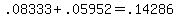 +.08333++%2B+.05952+=+.14286+
