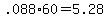 +.088%2A60+=+5.28+
