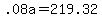 +.08a+=+219.32+