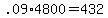 +.09%2A4800+=+432+