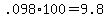 +.098%2A100+=+9.8+