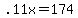 +.11x+=+174+