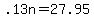 +.13n+=+27.95+