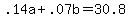 +.14a+%2B+.07b++=+30.8+