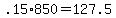 +.15%2A850+=+127.5+