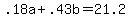 +.18a+%2B+.43b+=+21.2+