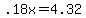 +.18x+=+4.32+