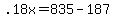 +.18x+=+835+-+187+