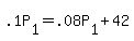 +.1P%5B1%5D+=+.08P%5B1%5D+%2B+42+