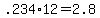 +.234%2A12+=+2.8+