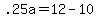 +.25a+=+12+-+10+