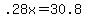 +.28x+=+30.8+