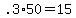 +.3%2A50+=+15+
