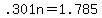 +.301n+=+1.785+