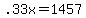 +.33x+=+1457+