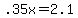 +.35x+=+2.1+